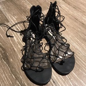 madden girl lace up studded sandals